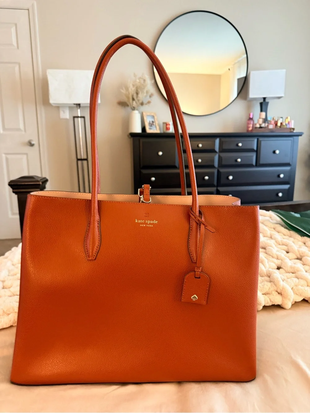 Kate Spade New York Leather Tote — Cognac/Orange